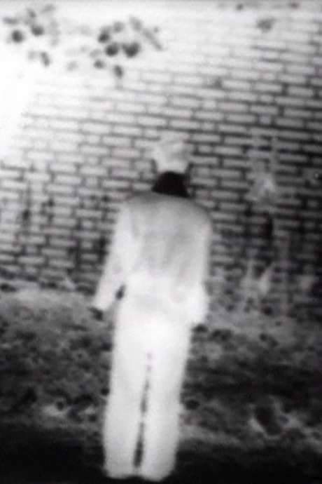 Footsteps plays out like a reenacted game, pitting camera against actor, actor against cameraman, and a hundred feet of film. The footage expands into positive and negative layers, using black to shift perspective and question acting and viewing. An evolving score sets mood, then reshapes space, recalling brightness before silencing the darkness.