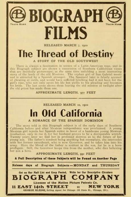 In Old California (1910) movie poster