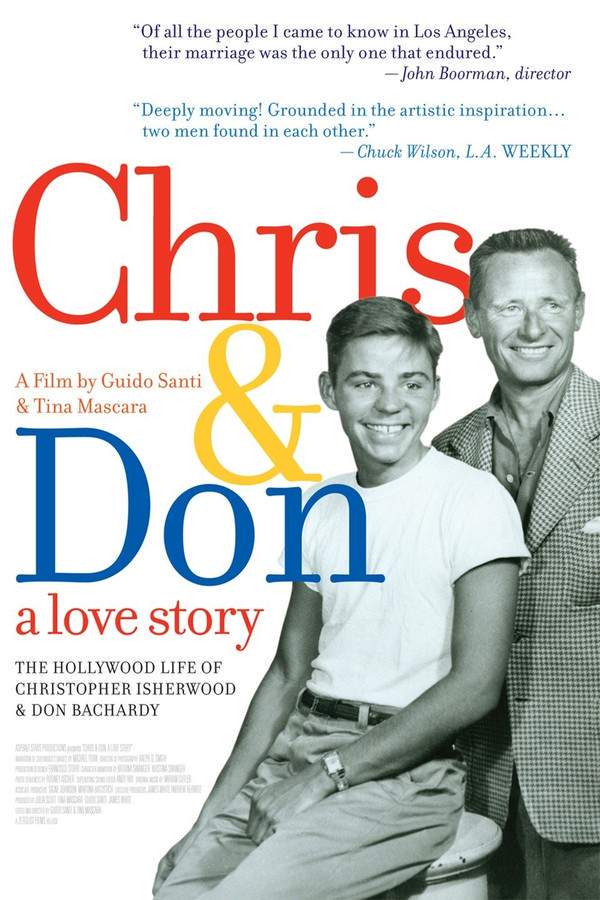 This moving documentary explores the intimate 30-year relationship between writer Christopher Isherwood and painter Don Bachardy. Through archival footage, personal home movies, and creative reenactments, their story unfolds, showcasing their unconventional love and shared artistic journey. Set against a backdrop of changing times, the film travels from 1920s Germany to the beaches of Malibu, celebrating a unique and enduring bond.