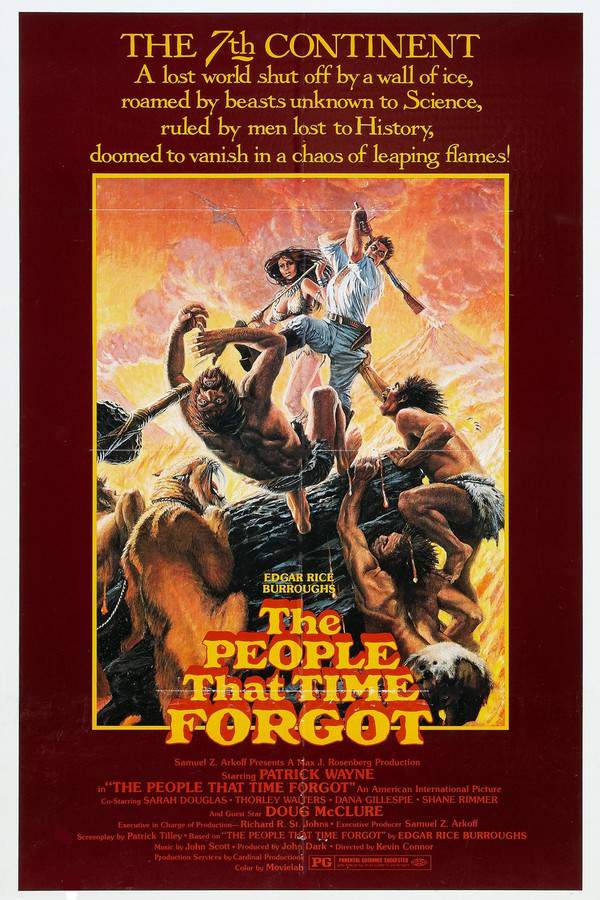 Following a mysterious message from explorer Bowen Tyler in the Arctic, adventurer Ben McBride begins a dangerous search. He discovers a hidden oasis, the legendary isle of Caprona, where he encounters Ajor, a spirited cavewoman. She informs him that Tyler has been captured by the fierce Naga tribe. McBride must now navigate perilous landscapes and confront formidable warriors to rescue his friend and uncover the island's secrets.