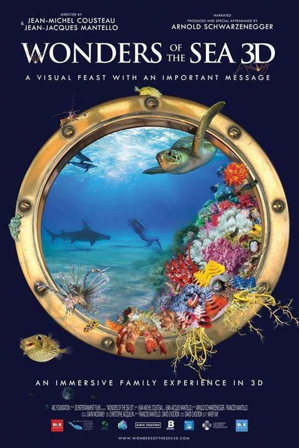 Jean-Michel Cousteau and his children lead audiences on a captivating 3D exploration of the underwater world. This documentary showcases stunning coral reefs and rare marine life, narrated by Arnold Schwarzenegger. The film highlights the alarming effects of climate change on ocean ecosystems while celebrating the beauty and fragility of the sea. Experience the wonders of the ocean alongside the Cousteaus in a visually breathtaking adventure suitable for the whole family.